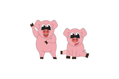 cute pig simple vector illustration