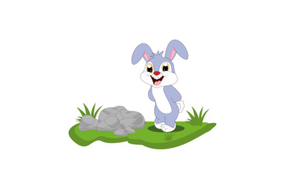 cute rabbit simple vector illustration