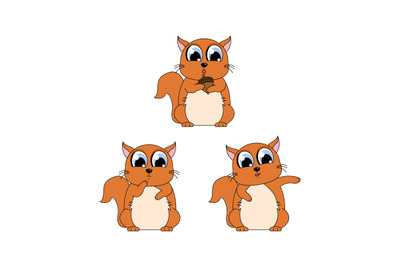 cute squirrel simple vector illustration