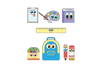 cute stationery cartton simple vector illustration