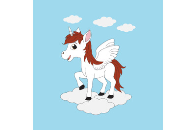 cute unicorn cartoon illustration vector design