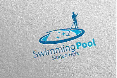 Swimming Pool Services Logo 8