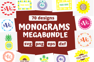 70&nbsp;Monograms Megabundle svg bundle