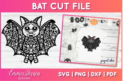 Bat SVG | Halloween Zentangle Cut File