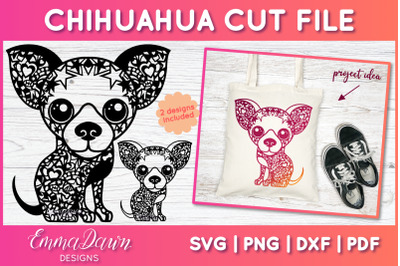 Chihuahua SVG | Dog Zentangle Cut File