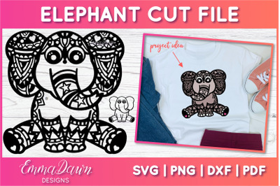 Elephant SVG | Zentangle Cut File