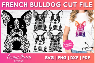 French Bulldog SVG | Zentangle Dog Cut File