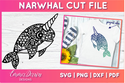 Narwhal SVG | Narwhal Zentangle Cut File