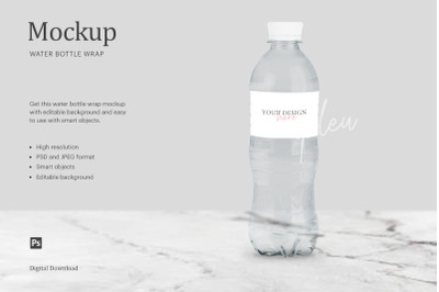 Plastic Water Bottle Wrap Mockup | Compatible With Affinity Designer