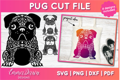 Pug SVG | Zentangle Cut File