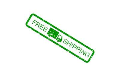 Free shipping green rubber stamp isolated on white