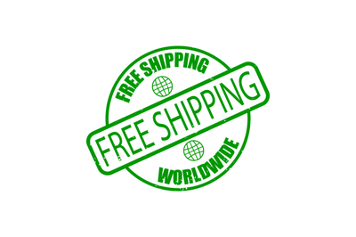 Free shipping worldwide rubber stamp isolated on white