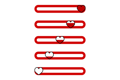 Set of indicator for valentine day mobile app