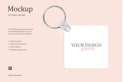 Blank Keyring Square Mockup | Compatible With Affinity Designer