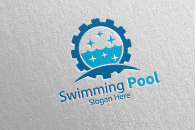 Swimming Pool Services Logo 16