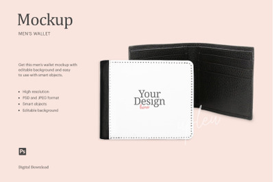 Men&#039;s Leather Wallet Mockup | Compatible With Affinity Designer