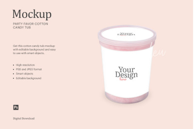 Party Favor Cotton Candy Tub Mockup | Compatible W/ Affinity Designer