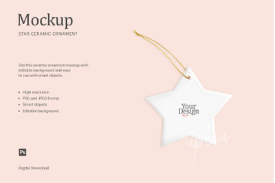 Star Shaped Ceramic Ornament Mockup | Compatible W&2F; Affinity Designer