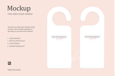 Two Sided Door Hanger Mockup | Compatible With Affinity Designer