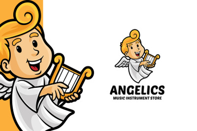 Angel Music Instrument Store Logo Template