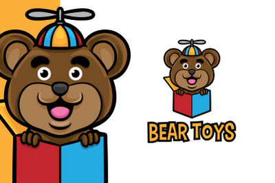 Bear Toys Mascot Logo Template