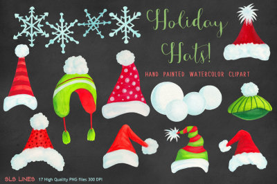 Christmas Holiday Hats Clipart