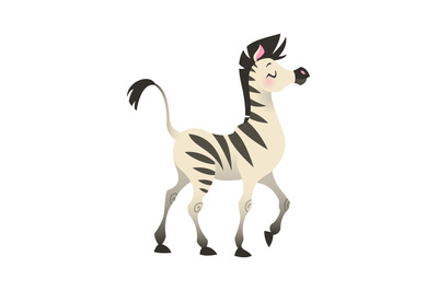 Zebra. Cartoon wild animal nature africa tropical character. Safari ho