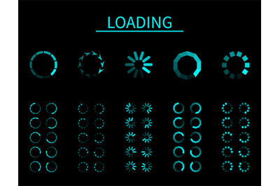 Round loader. Progressive internet buffering upload loading, frame ani