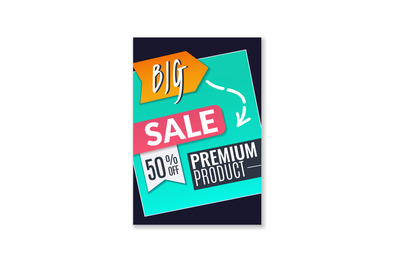 Big sale poster. Promotional fashion premium product flyer, abstract c