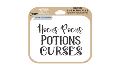 Hocus Pocus Potions curses Cricut silhouette cutting files halloween