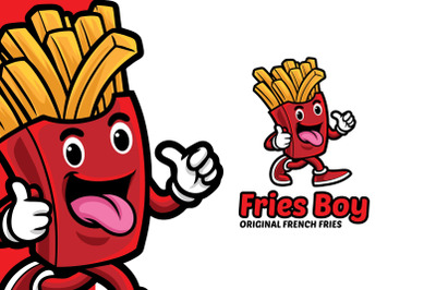 French Fries Boy Logo Template