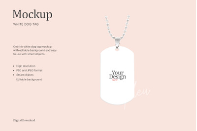 White Dog Tag Mockup | Compatible With Affinity Designer