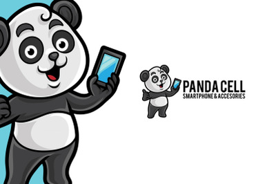 Panda Cellular Mascot Logo Template