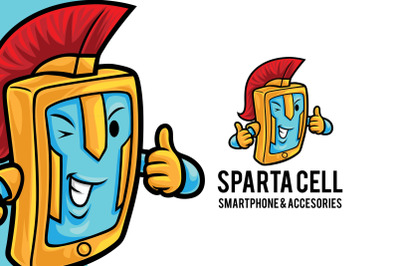 Smartphone Cellular Mascot Logo Template