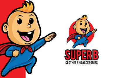 Super Baby Mascot Logo Template