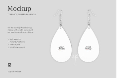 Teardrop Earrings Mockup | Compatible With Affinity Designer