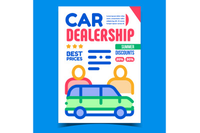 Car Dealership Creative Advertising Banner Vector