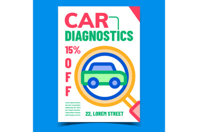 Car Diagnostics Creative Advertising Poster Vector