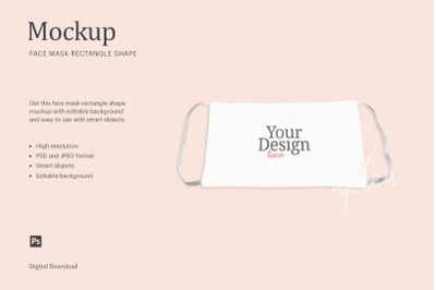 Face Mask Rectangle Shape Mockup | Compatible With Affinity Designer