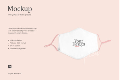 Face Mask With Strap Mockup | Compatible With Affinity Designer