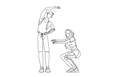 People With Bionic Limbs Fitness Exercising Vector