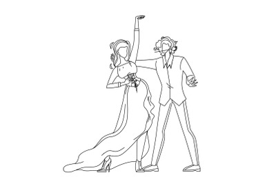 Woman And Man Dancers Dancing Flamenco Vector