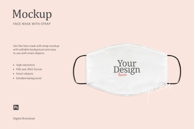 Face Mask With Strap Mockup | Compatible With Affinity Designer