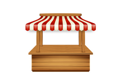 Market Pavilion Kiosk With Shop Awning Vector