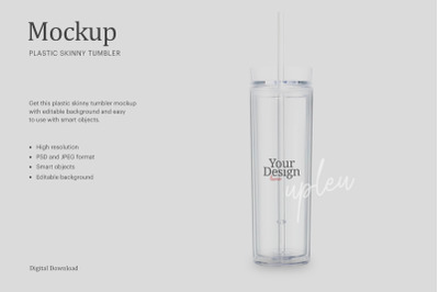 Plastic Skinny Tumbler Mockup | Compatible With Affinity Designer