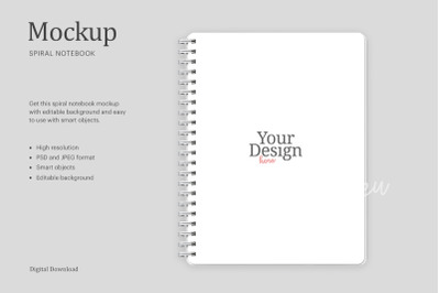 Large Spiral Bound Notebook Mockup | Compatible With Affinity Designer