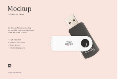 Flip Cover USB Flash Drive Mockup | Compatible With Affinity Designer