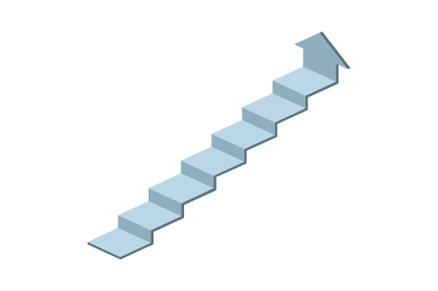 Isolmetric stairs up. 3d chart arrow for infographic