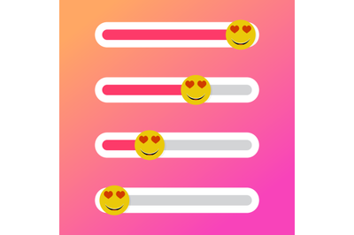 Slider indicator love for social media