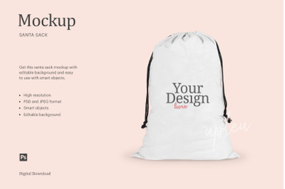 Drawstring Santa Sack Mockup | Compatible With Affinity Designer